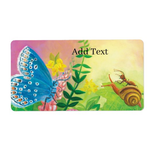 Chapman's Blue Butterfly & Ant & Snail Custom Etiket (Voorkant)