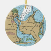 Chappaquiddick Island Nautical Chart Keramisch Ornament (Voorkant)