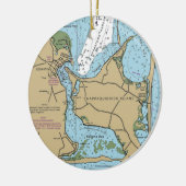 Chappaquiddick Island Nautical Chart Keramisch Ornament (Links)