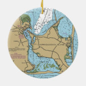 Chappaquiddick Island Nautical Chart Keramisch Ornament (Achterkant)