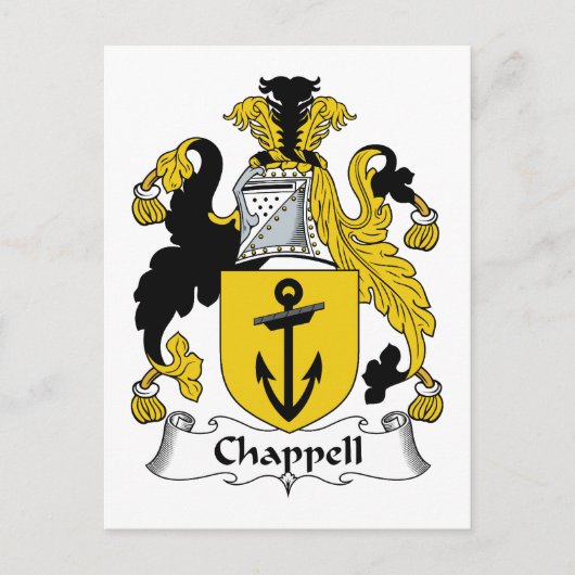 Chappell Family Crest Briefkaart (Voorkant)