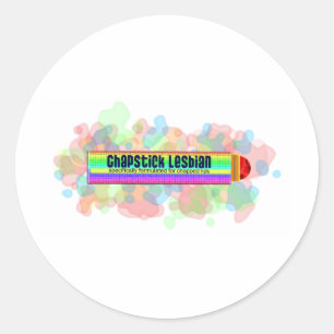 Chapstick Lesbian Ronde Sticker