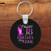 Chapter 18 Fabulous Since 2008 18th Birthday Gift Sleutelhanger (Voorkant)