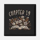 Chapter 19th Birthday Bookworm 19 Years Old For Bo Magneet (Voorkant)