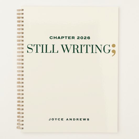 Chapter 2026 Still Writing Custom Gold Semicolon Planner (Voorkant)