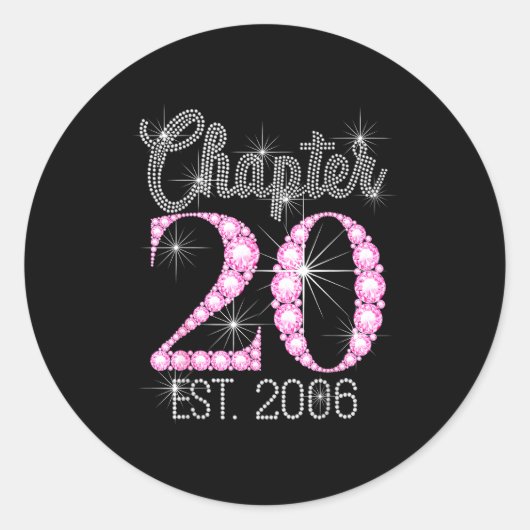 Chapter 20 Est 2006 Happy 20th Birthday Gift  Ronde Sticker (Voorkant)