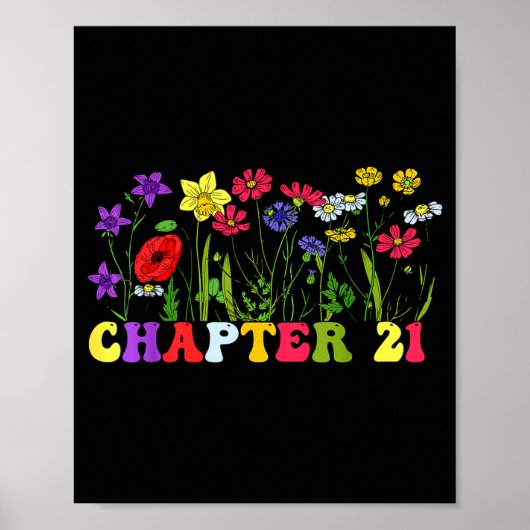 Chapter 21st Birthday Bookworm 21 Years Old For Bo Poster (Voorkant)
