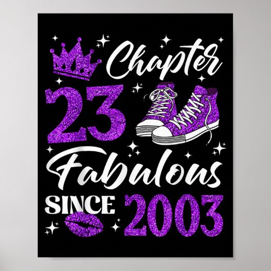 Chapter 23 Fabulous Since 2003 23rd Birthday Women Poster (Voorkant)