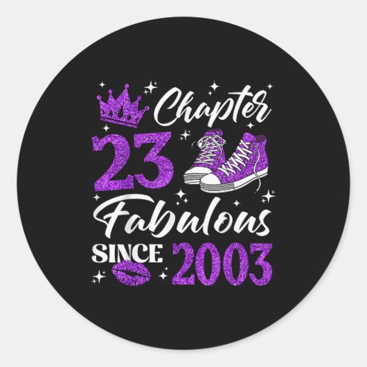 Chapter 23 Fabulous Since 2003 23rd Birthday Women Ronde Sticker (Voorkant)