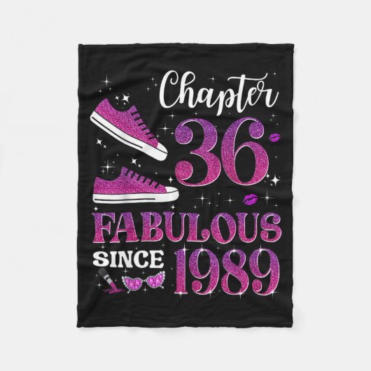 Chapter 36 Fabulous Since 1989 36th Birthday Girl  Fleece Deken (Voorkant)