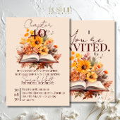 Chapter 40 Birthday – Open Book with Fall Flowers Kaart