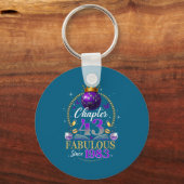 Chapter 43 Since 1983 Purple Disco Ball 43rd Birth Sleutelhanger (Voorkant)