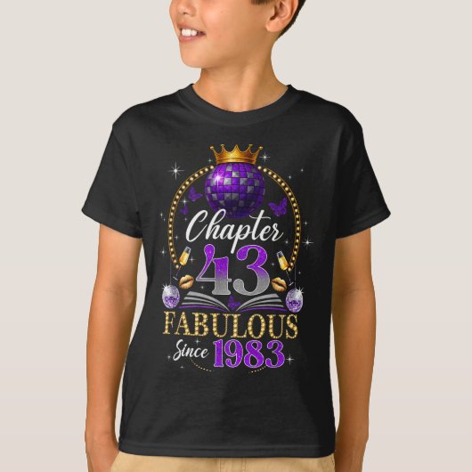 Chapter 43 Since 1983 Purple Disco Ball 43rd Birth T-shirt (Voorkant)