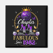 Chapter 44 Since 1982 Purple Disco Ball 44th Birth Magneet (Voorkant)