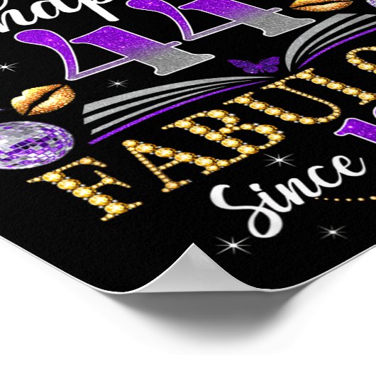 Chapter 44 Since 1982 Purple Disco Ball 44th Birth Poster (Hoek)