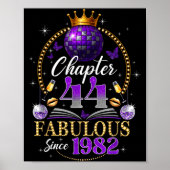 Chapter 44 Since 1982 Purple Disco Ball 44th Birth Poster (Voorkant)