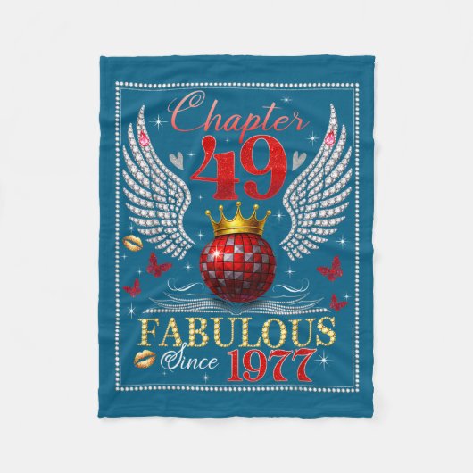 Chapter 49 Fabulous Est. 1977 Disco Ball 49th Birt Fleece Deken (Voorkant)