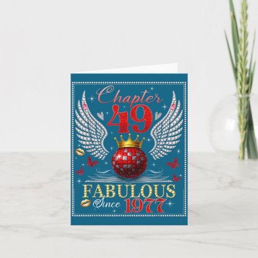 Chapter 49 Fabulous Est. 1977 Disco Ball 49th Birt Kaart (Voorkant)