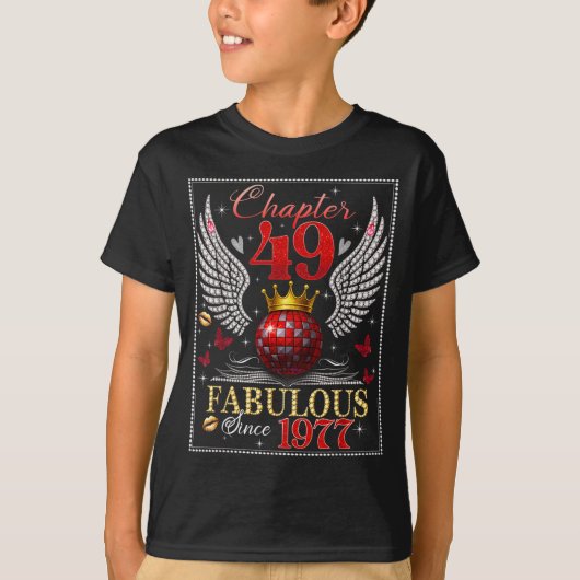 Chapter 49 Fabulous Est. 1977 Disco Ball 49th Birt T-shirt (Voorkant)