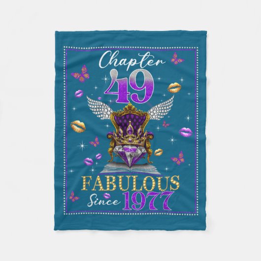 Chapter 49 Fabulous Since 1977 49th Birthday Women Fleece Deken (Voorkant)