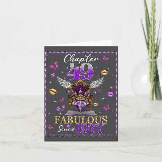 Chapter 49 Fabulous Since 1977 49th Birthday Women Kaart (Voorkant)