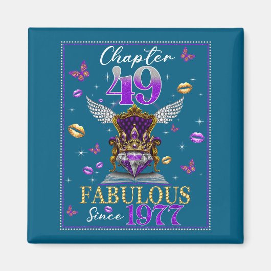 Chapter 49 Fabulous Since 1977 49th Birthday Women Magneet (Voorkant)