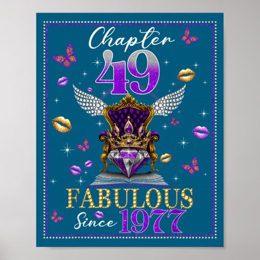 Chapter 49 Fabulous Since 1977 49th Birthday Women Poster (Voorkant)