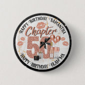 Chapter 50 Elegant Roos Gold 50th Birthday Ronde Button 5,7 Cm (Voorkant)