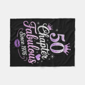 Chapter 50 Fabulous Since 1976 50th Birthday Queen Fleece Deken (Voorkant (Horizontaal))