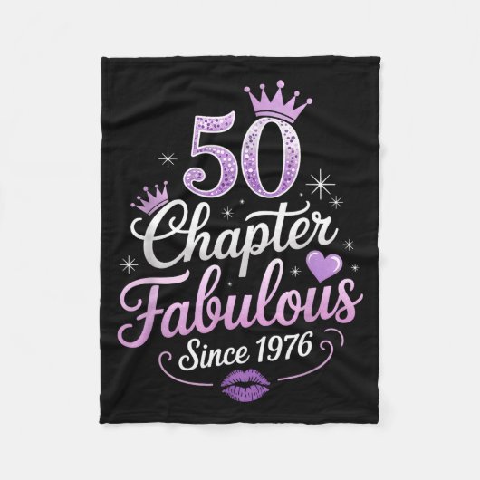 Chapter 50 Fabulous Since 1976 50th Birthday Queen Fleece Deken (Voorkant)