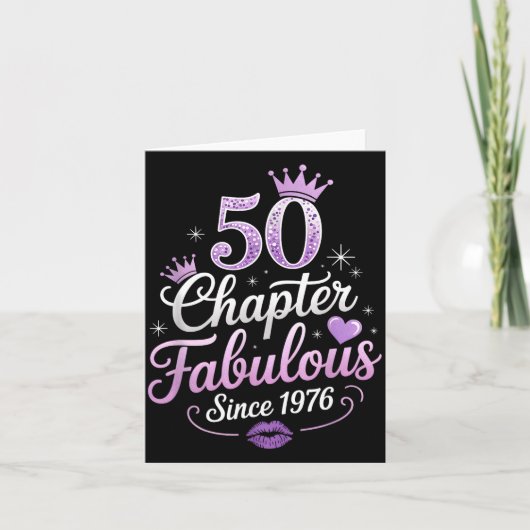 Chapter 50 Fabulous Since 1976 50th Birthday Queen Kaart (Voorkant)