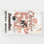 Chapter 50 Roos Gold 50th Birthday Elegant Spandoek (Horizontaal)