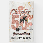Chapter 50 Roos Gold 50th Birthday Elegant Spandoek (Verticaal)