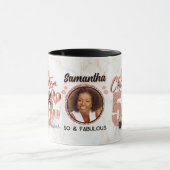 Chapter 50 Roos Gold 50th Elegante Verjaardagsfoto Mok (Midden)