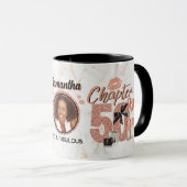 Chapter 50 Roos Gold 50th Elegante Verjaardagsfoto Mok (Voorkant rechts)