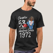 Chapter 53 Fabulous Since 1972 53rd Birthday Afro  T-shirt (Voorkant)