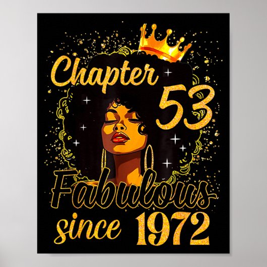 Chapter 53 Fabulous Since 1972 53rd Birthday Women Poster (Voorkant)
