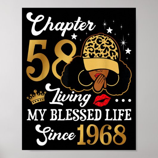 Chapter 58 Living My Blessed Life Since 1968 Afro  Poster (Voorkant)