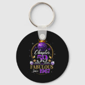 Chapter 59 Since 1967 Purple Disco Ball 59th Birth Sleutelhanger (Voorkant)