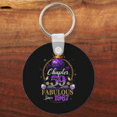 Chapter 59 Since 1967 Purple Disco Ball 59th Birth Sleutelhanger (Voorkant)