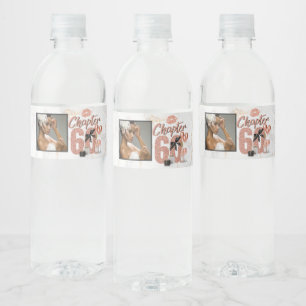 Chapter 60 Birthday Roos Gold Foto Waterfles Etiket