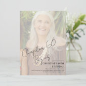 Chapter 60 Custom Sixtieth Birthday Photo Kaart (Staand voorkant)