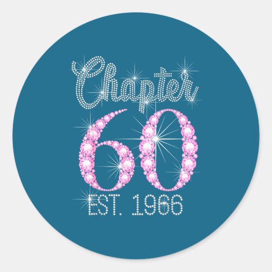 Chapter 60 Est 1966 Happy 60th Birthday Gift  Ronde Sticker (Voorkant)