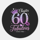Chapter 60 Fabulous Since 1966 60th Birthday Queen Ronde Sticker (Voorkant)