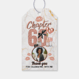 Chapter 60 Roos Gold 60th Birthday Elegante foto Cadeaulabel