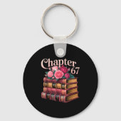 Chapter 67 Floral Book Stack Design Sleutelhanger (Voorkant)
