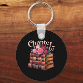 Chapter 67 Floral Book Stack Design  Sleutelhanger (Voorkant)