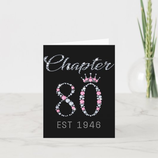Chapter 80 Est 1946 80th Birthday Tee Gift For Wom Kaart (Voorkant)