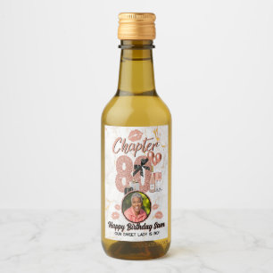 Chapter 80 Roos Gold 80th Birthday Elegante foto Wijn Etiket