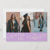 Chapter Complete Typography Wisteria Grad Photo  Aankondiging (Voorkant)